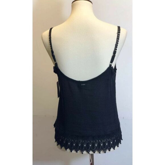 Volcom Women's Pinned Black Ribbed Tank Top A14 - Picture 4 of 8